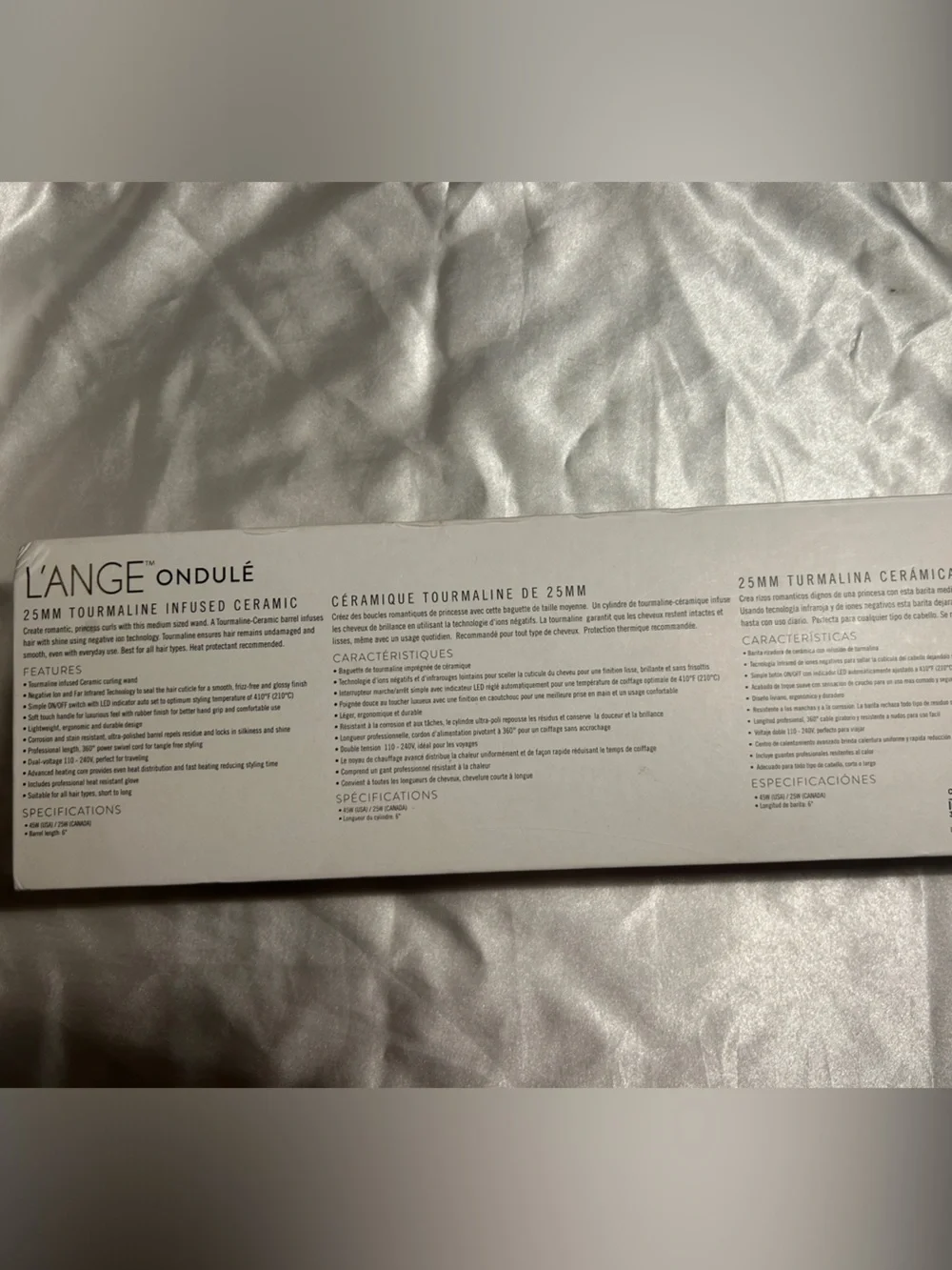L'ange Ondule 25mm Tourmaline Curling Wand - Black